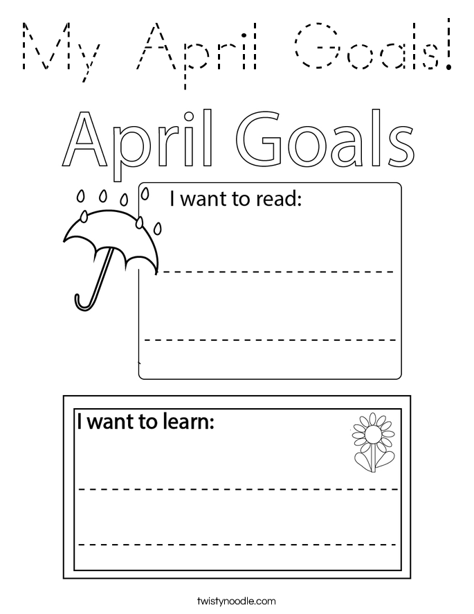 My April Goals! Coloring Page