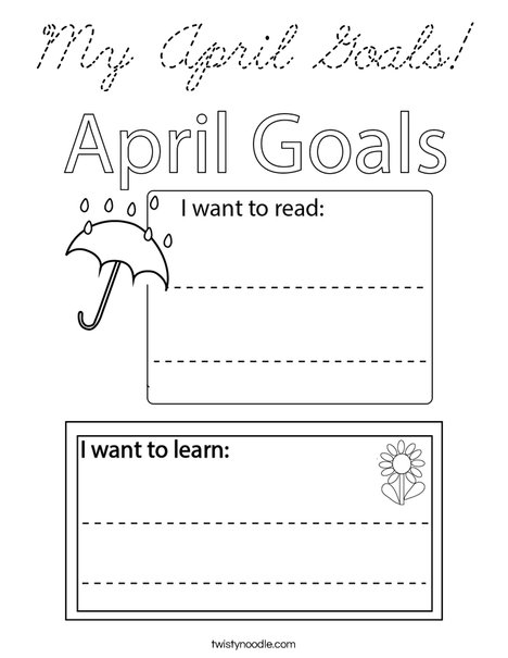 My April Goals! Coloring Page