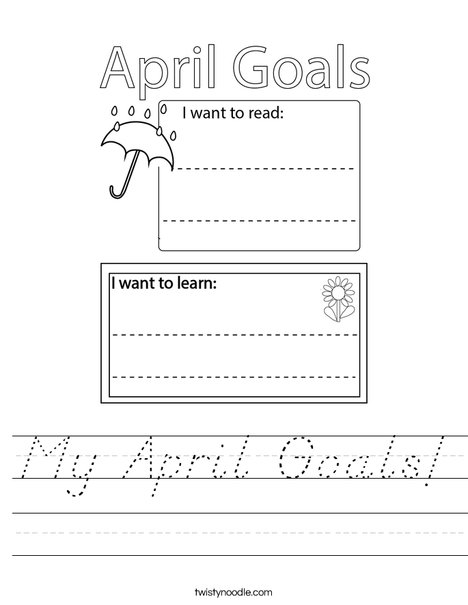 My April Goals! Worksheet