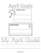 My April Goals Handwriting Sheet