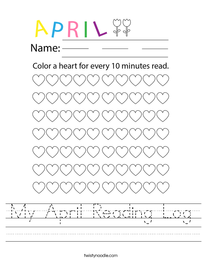 My April Reading Log Worksheet