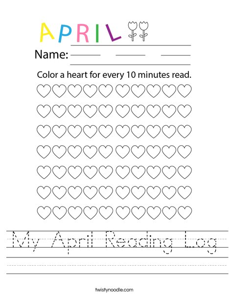 My April Reading Log Worksheet