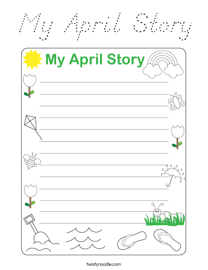 My April Story Coloring Page