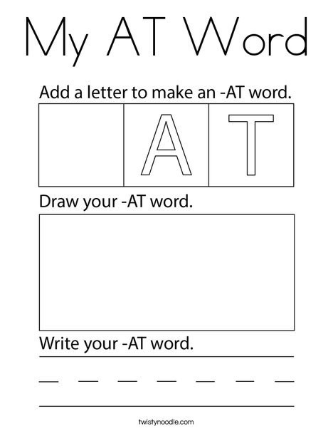 My AT Word Coloring Page