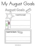 My August Goals Coloring Page