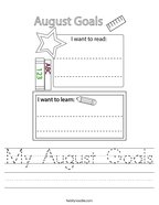 My August Goals Handwriting Sheet