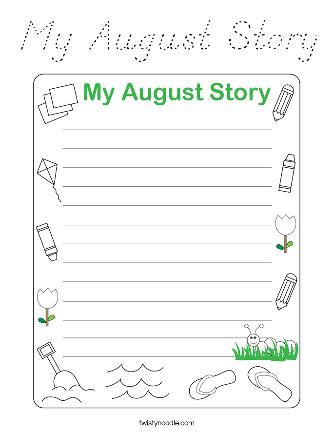 My August Story Coloring Page