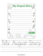 My August Story Handwriting Sheet