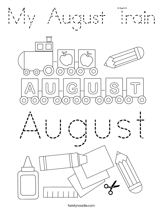 My August Train Coloring Page