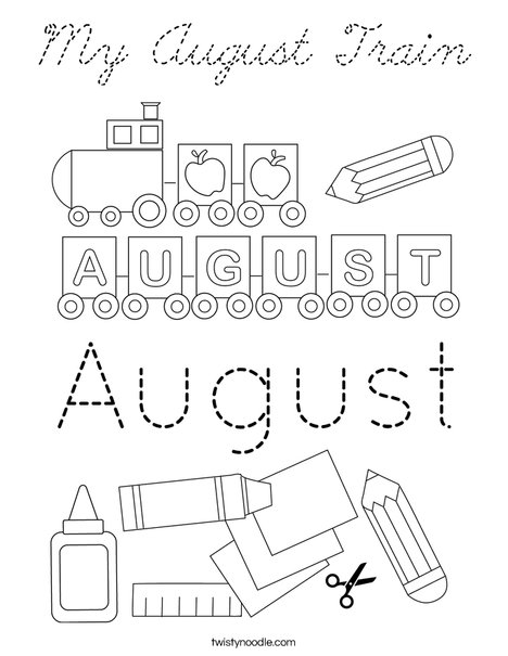 My August Train Coloring Page