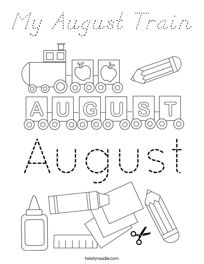 My August Train Coloring Page