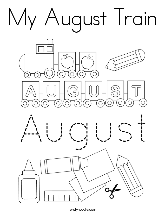 My August Train Coloring Page