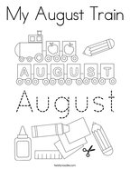 My August Train Coloring Page