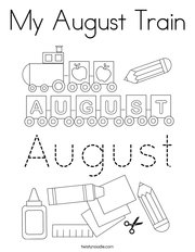 My August Train Coloring Page