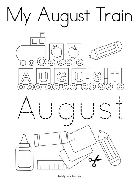 My August Train Coloring Page