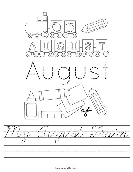 My August Train Worksheet