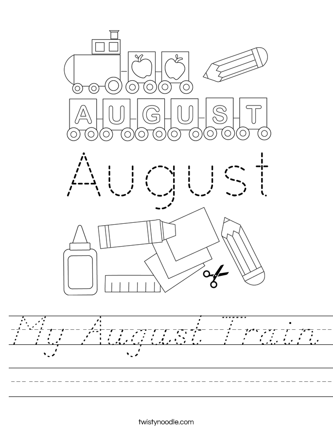 My August Train Worksheet