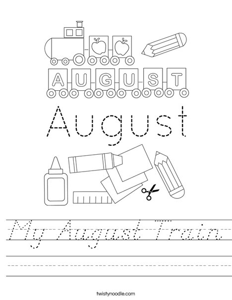 My August Train Worksheet