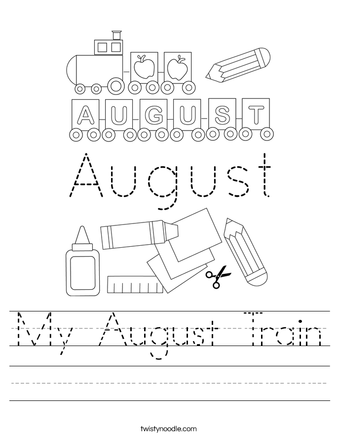 My August Train Worksheet