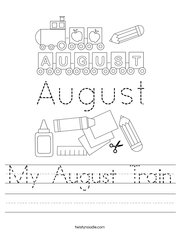 My August Train Handwriting Sheet