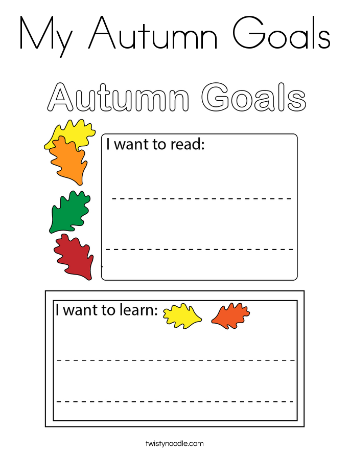 My Autumn Goals Coloring Page