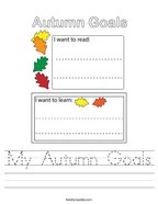 My Autumn Goals Handwriting Sheet
