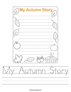 My Autumn Story Handwriting Sheet