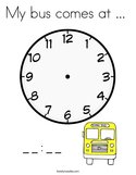 My bus comes at   Coloring Page