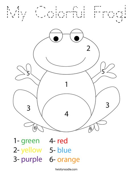 My Colorful Frog! Coloring Page