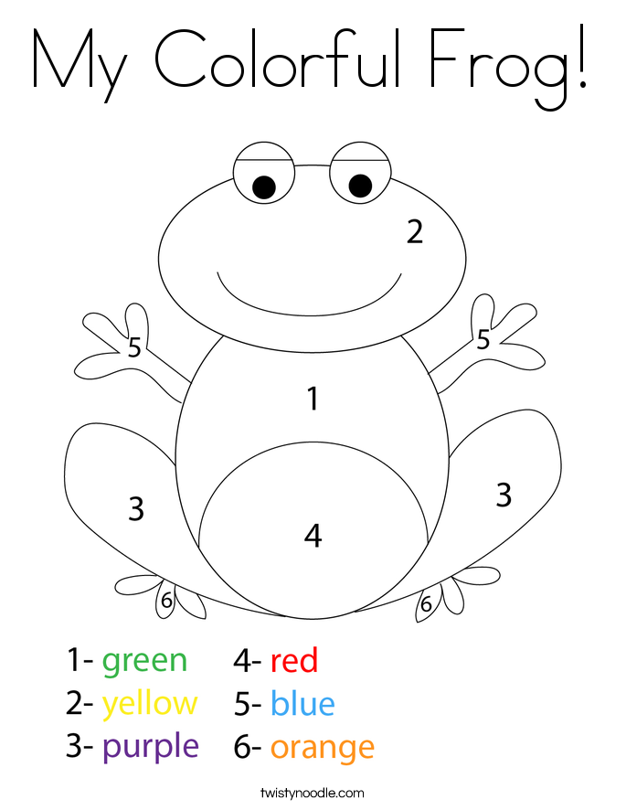 My Colorful Frog! Coloring Page