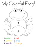 My Colorful Frog Coloring Page