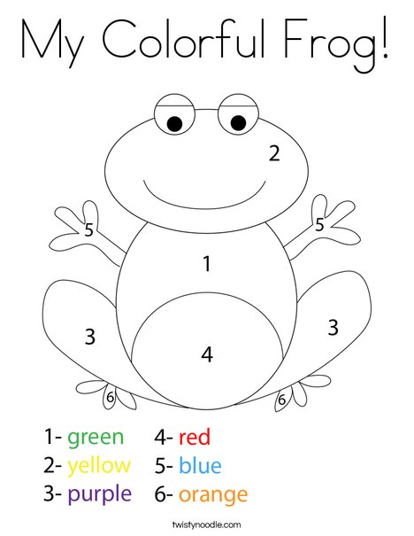 My Colorful Frog Coloring Page Twisty Noodle