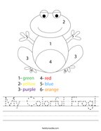 My Colorful Frog Handwriting Sheet
