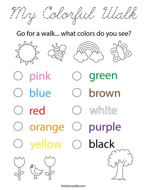 My Colorful Walk Coloring Page