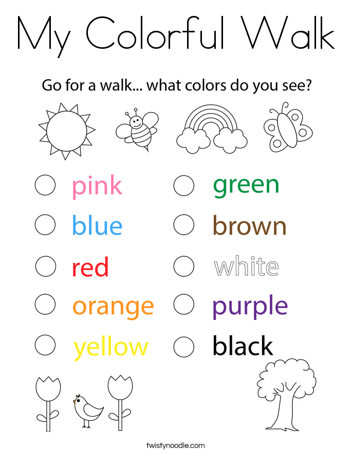 My Colorful Walk Coloring Page