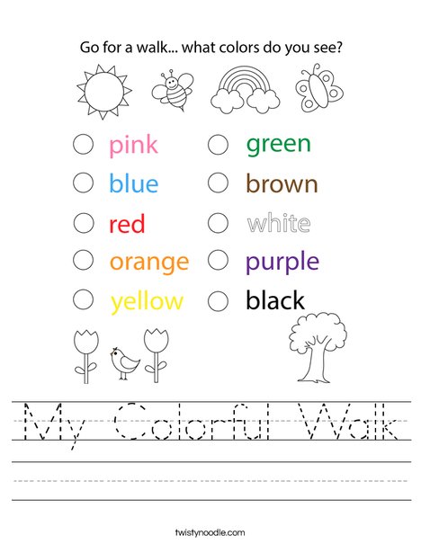 My Colorful Walk Worksheet