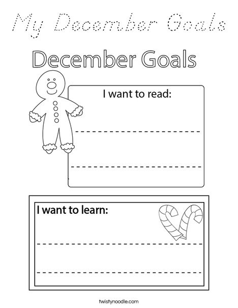 My December Goals Coloring Page