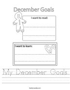 My December Goals Handwriting Sheet