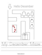 My December Maze Handwriting Sheet