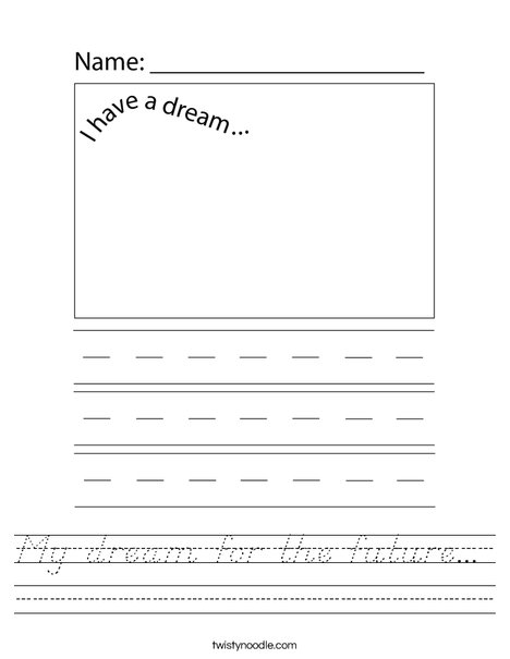 My dream for the future...  Worksheet