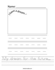 My dream for the future  Handwriting Sheet