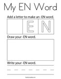 My EN Word Coloring Page