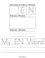 My EN Word Handwriting Sheet