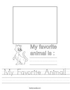 My Favorite Animal Handwriting Sheet