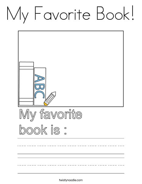 My Favorite Book! Coloring Page