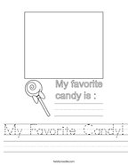 My Favorite Candy Handwriting Sheet