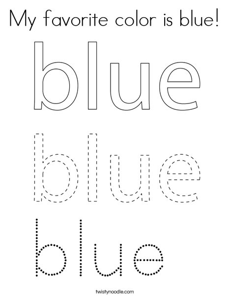 My favorite color is blue! Coloring Page