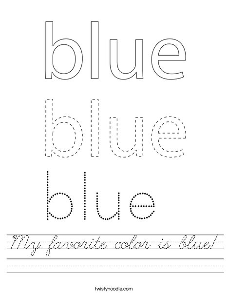 My favorite color is blue! Worksheet
