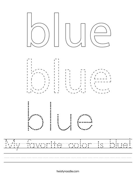 My favorite color is blue! Worksheet