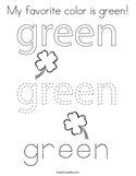 My favorite color is green Coloring Page